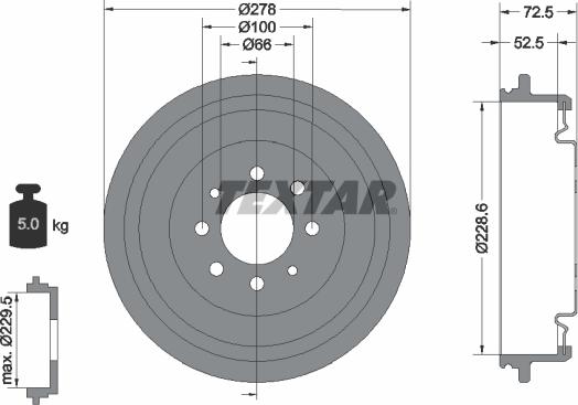 Textar 94013700 - Əyləc barabanı furqanavto.az