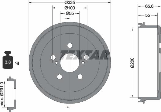 Textar 94017900 - Əyləc barabanı furqanavto.az