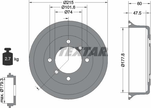 Textar 94017100 - Əyləc barabanı furqanavto.az