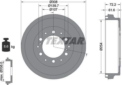 Textar 94039900 - Əyləc barabanı furqanavto.az