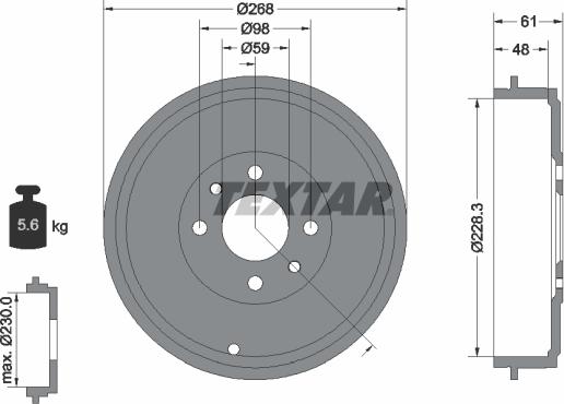 Textar 94034000 - Əyləc barabanı furqanavto.az