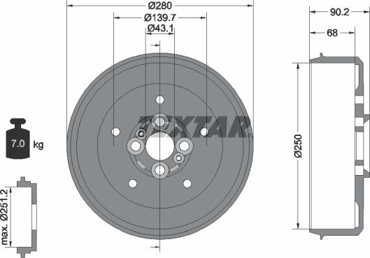 Textar 94030600 - Əyləc barabanı furqanavto.az