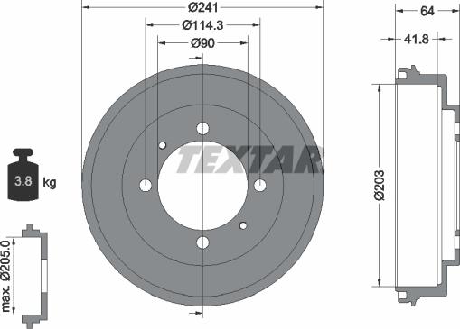 Textar 94030100 - Əyləc barabanı furqanavto.az