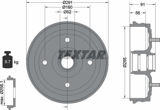 Textar 94030800 - Əyləc barabanı furqanavto.az