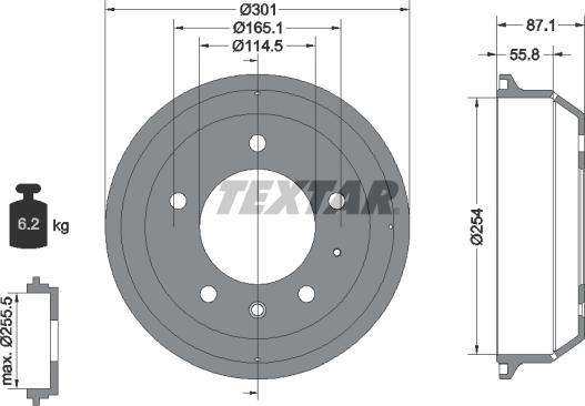 Textar 94037500 - Əyləc barabanı furqanavto.az