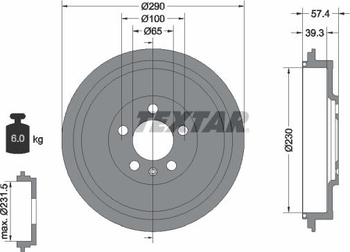 Textar 94024300 - Əyləc barabanı www.furqanavto.az