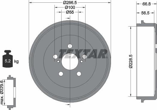 Textar 94025500 - Əyləc barabanı furqanavto.az