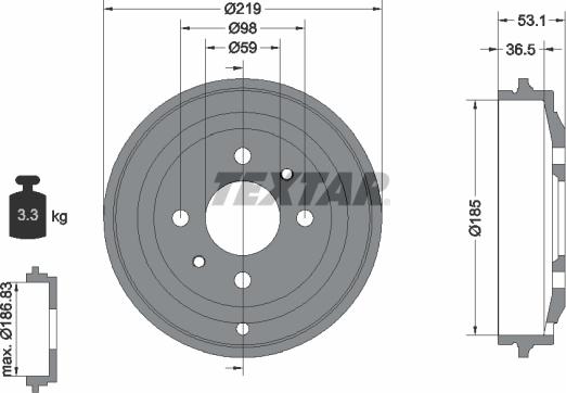 Textar 94020000 - Əyləc barabanı furqanavto.az