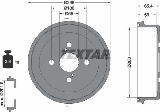 Textar 94021200 - Əyləc barabanı furqanavto.az