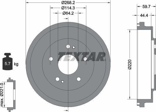 Textar 94023000 - Əyləc barabanı furqanavto.az