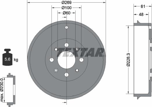 Textar 94027200 - Əyləc barabanı furqanavto.az