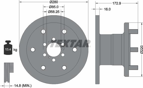 Textar 93042801 - Əyləc Diski furqanavto.az