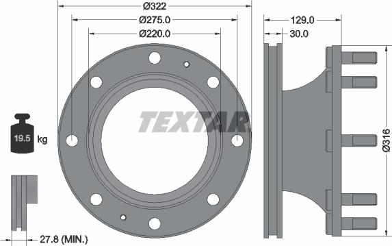 Textar 93084700 - Əyləc Diski furqanavto.az