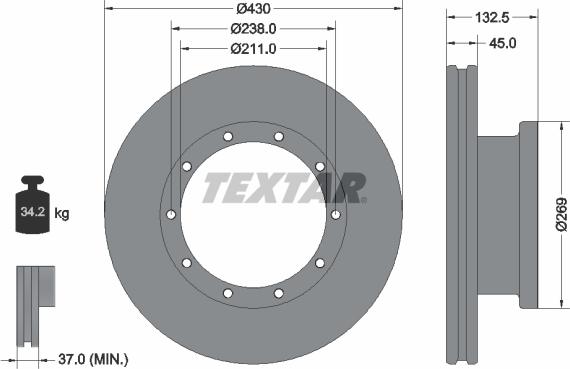 Textar 93087900 - Əyləc Diski furqanavto.az