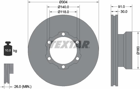 Textar 93087400 - Əyləc Diski furqanavto.az