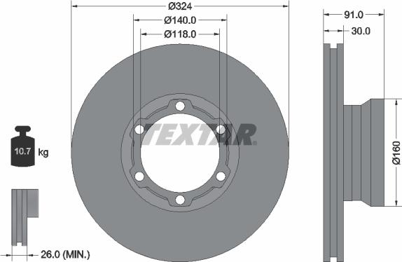 Textar 93087600 - Əyləc Diski furqanavto.az