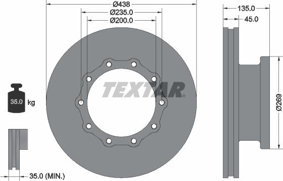 Textar 93071800 - Əyləc Diski furqanavto.az