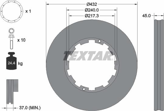 Textar 93145600 - Əyləc Diski furqanavto.az