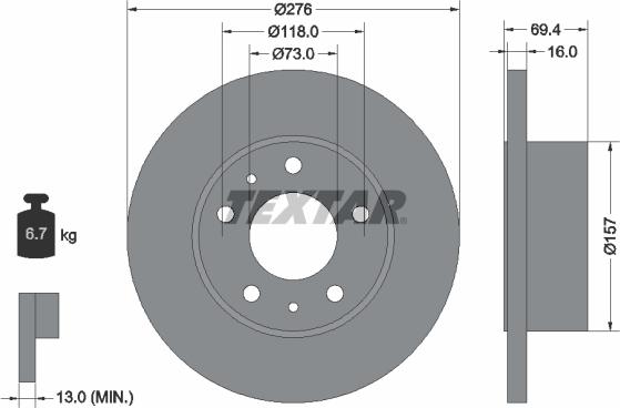 Textar 93104700 - Əyləc Diski furqanavto.az