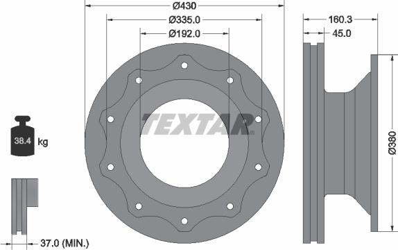 Textar 93101900 - Əyləc Diski furqanavto.az