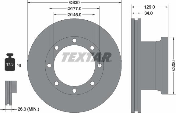 Textar 93127700 - Əyləc Diski furqanavto.az