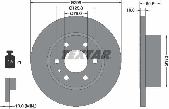 Textar 93177500 - Əyləc Diski furqanavto.az