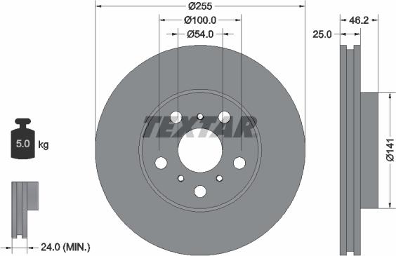 Textar 92094400 - Əyləc Diski furqanavto.az