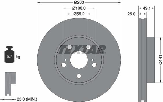 Textar 92096903 - Əyləc Diski furqanavto.az