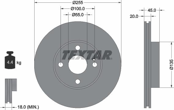 Textar 92096800 - Əyləc Diski furqanavto.az