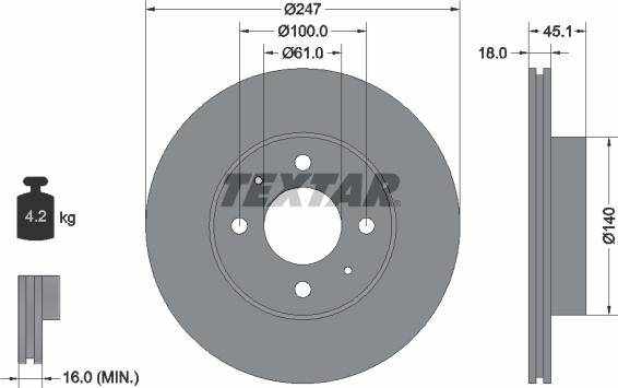 Textar 92091000 - Əyləc Diski furqanavto.az