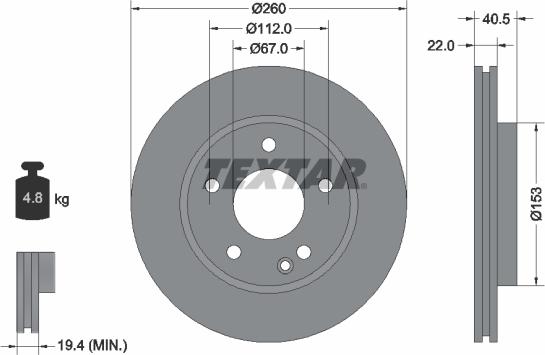 Textar 92091300 - Əyləc Diski furqanavto.az