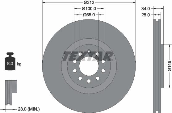 Textar 92098503 - Əyləc Diski furqanavto.az