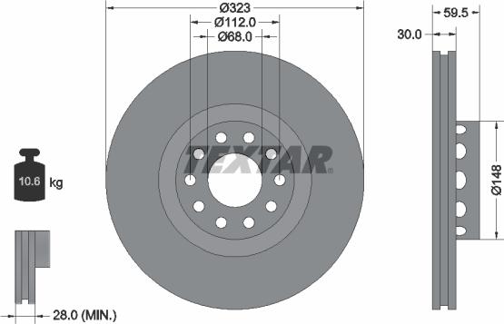 Textar 92098303 - Əyləc Diski furqanavto.az