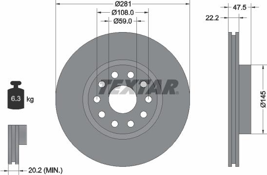 Textar 92093800 - Əyləc Diski furqanavto.az