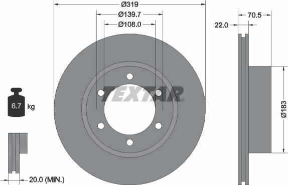 Textar 92093300 - Əyləc Diski furqanavto.az