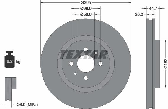 Textar 92092900 - Əyləc Diski furqanavto.az