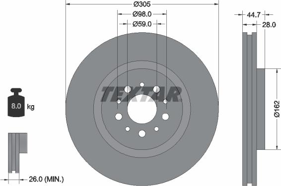 Textar 92092700 - Əyləc Diski furqanavto.az