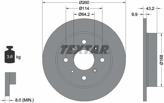 Textar 92049100 - Əyləc Diski furqanavto.az