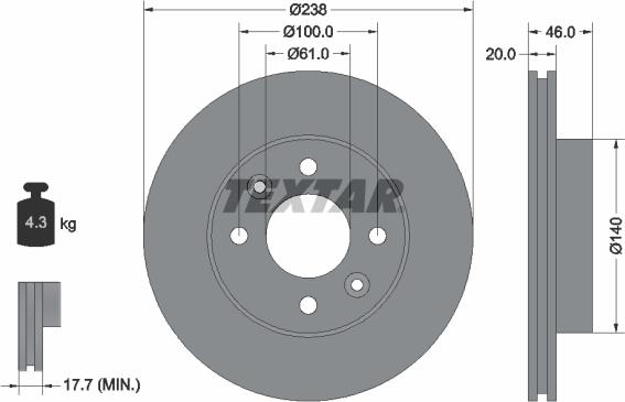 Textar 92049300 - Əyləc Diski furqanavto.az