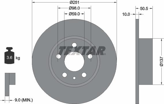 Textar 92046903 - Əyləc Diski furqanavto.az