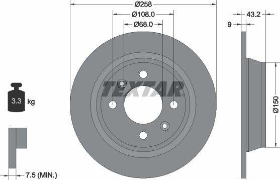 Textar 92048500 - Əyləc Diski furqanavto.az