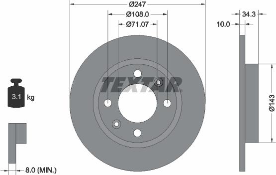 Textar 92048200 - Əyləc Diski furqanavto.az