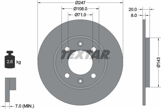 Textar 92043200 - Əyləc Diski furqanavto.az