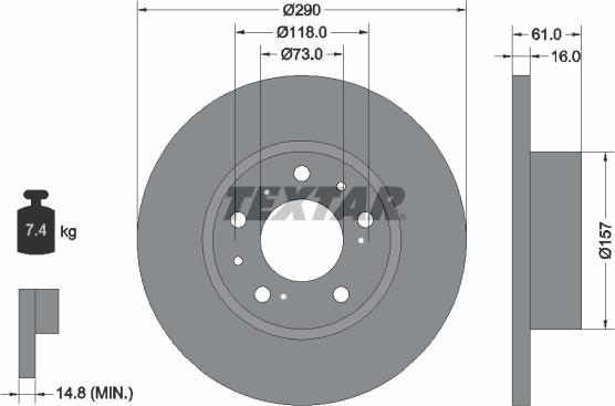 Textar 92042900 - Əyləc Diski furqanavto.az