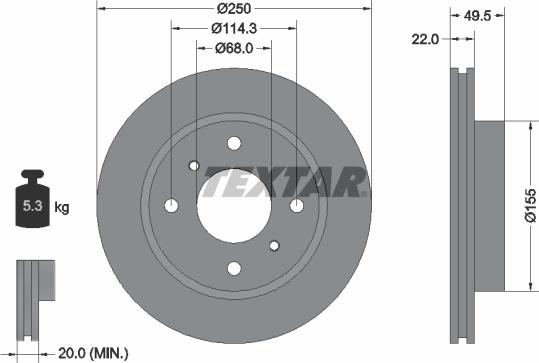 Textar 92047500 - Əyləc Diski furqanavto.az