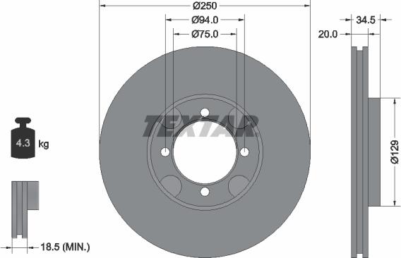 Textar 92047200 - Əyləc Diski furqanavto.az