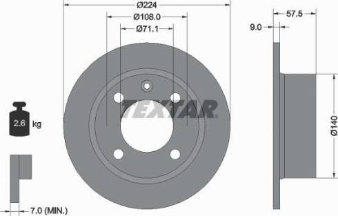 Textar 92059703 - Əyləc Diski furqanavto.az