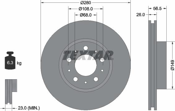 Textar 92055400 - Əyləc Diski furqanavto.az