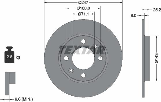 Textar 92055000 - Əyləc Diski furqanavto.az