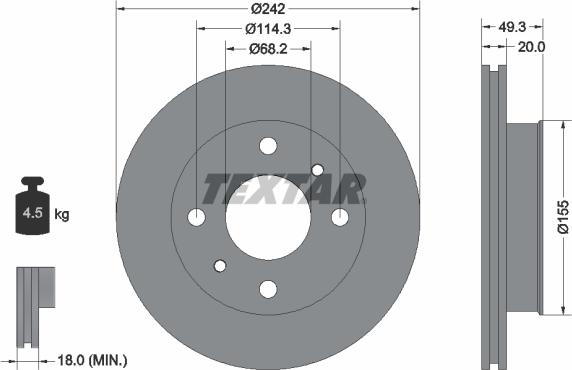 Textar 92056200 - Əyləc Diski furqanavto.az